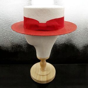 MEN'S BRUNO CAPELO BOATER TWO-TONE STRAW FLAT 2.25" BRIM SKIMMER. BC-701.
